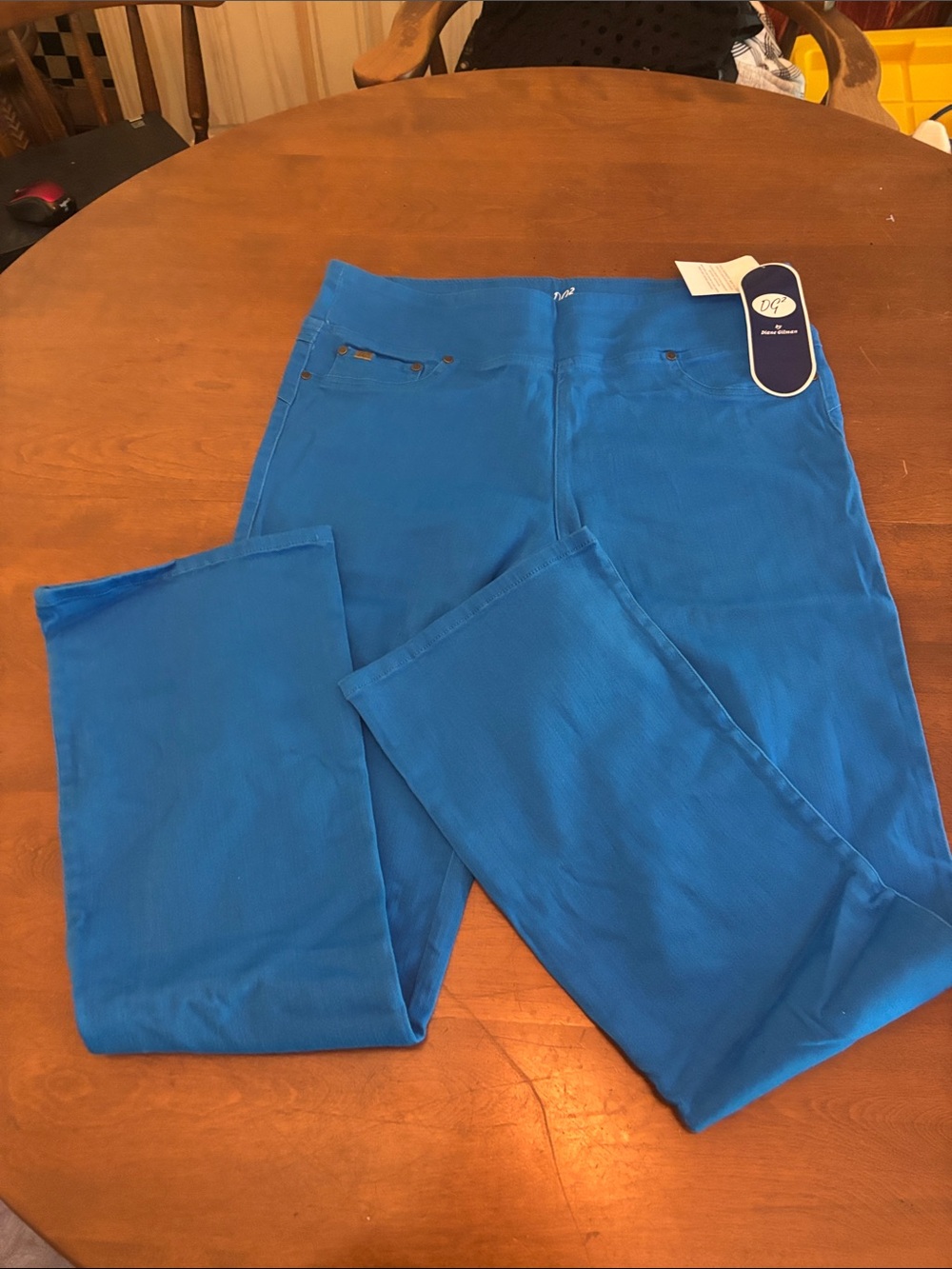 DG2 by Diane Gilman Electric Blue Pull-On Pants Size L